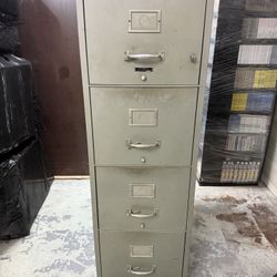 STEELCASE Certified Firecase Concrete 4 Drawer Filing Cabinet