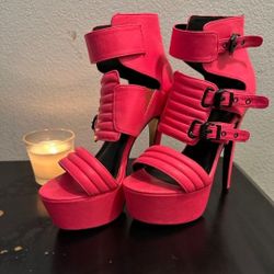 Pink Heels Used One & Blk Never Used-- MAKE OFFER