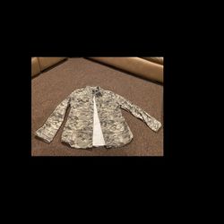 EUC Mens XL Button Down Camouflage Shirt Carbon Military Army Top jacket