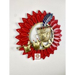 Red Metal Wall Hanging Krishna