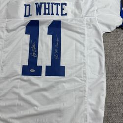 Danny White Signed Autograph Custom Jersey - PSA Coa Sticker Only - Dallas Cowboys