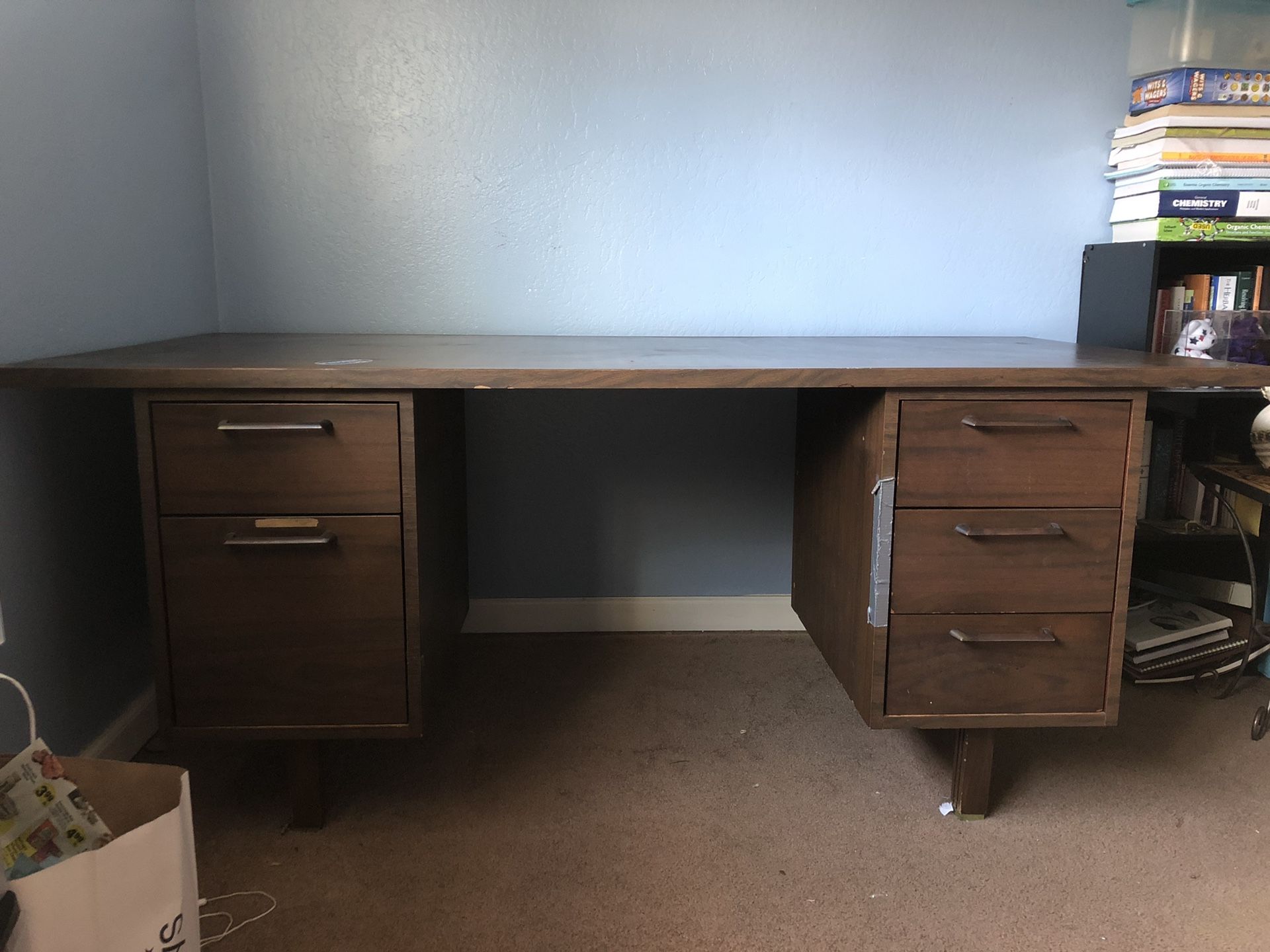 FREE Wooden Desk With Five Drawers