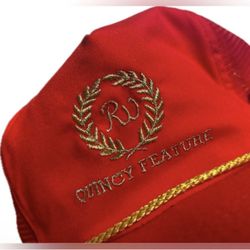 Quincy Feature Red Gold Hat Cap RARE Original 70’s 80’s Vintage Town Talk Brand Louisville, KY NEW Deadstock