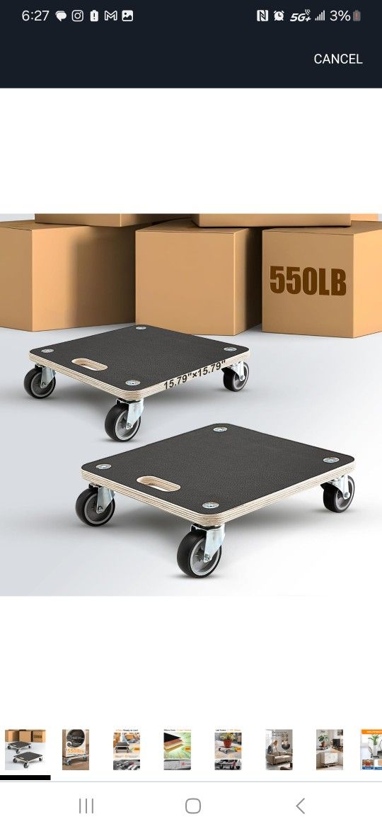 Square Moving Dolly (2pk)