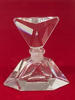 Crystal Cut Glass Perfume Bottle with Stopper
