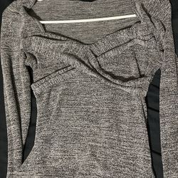 Gray Top With An X Crossed 