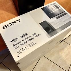 Sony HT-SC40 2.1ch Soundbar System w/ Wireless Subwoofer – Premium Audio, Bluetooth, HDMI ARC, 4K