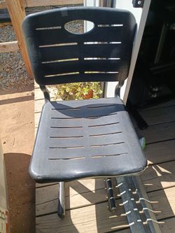Black Plastic Slatted School Chair