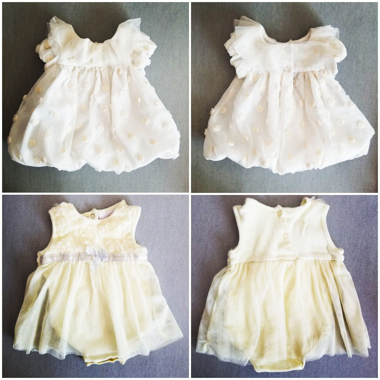 Two 0-3 months baby girl dresses