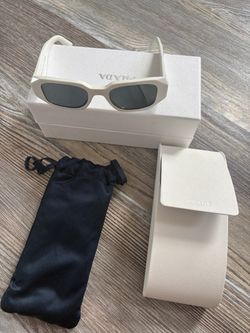 Prada White Rectangle Sunglasses with Case