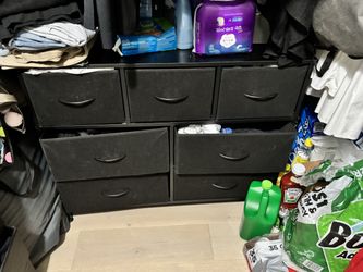 Black 5-Drawer Fabric Dresser Storage Tower