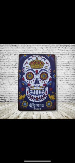 Corona Vintage Style Antique Collectible Tin Metal Sign Wall Decor