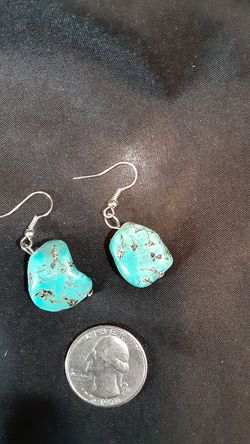 Genuine turquoise necklace and earrings