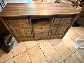Rustic Farmhouse Sliding Barn Door Console Cabinet – $100 Each