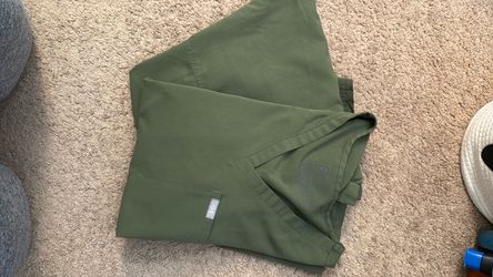 Olive green color figs scrubs set