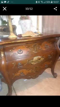 BOMBE' CHEST HEAVY AND IN GOOD CONDITION 3 ' TALL x 45" WIDE APPROXIMATELY