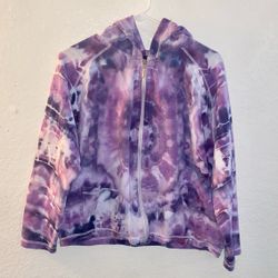 Purple Woman’s Size large Tie Dye Hoodie Handmade Cotton Hoodie Sweatshirt 