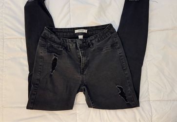 Refuge Black Distressed Skinny Jeans