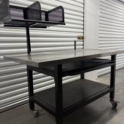 Stainless Steel Table With Rolling Wheels 