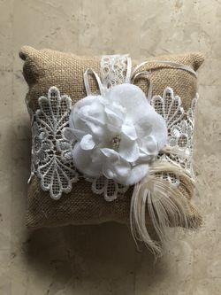 Rustic wedding ring pillow