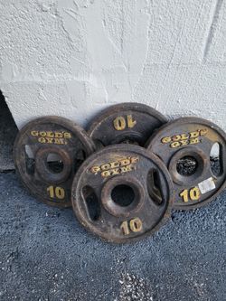 4 -10 pounders GOLD GYM PLATES