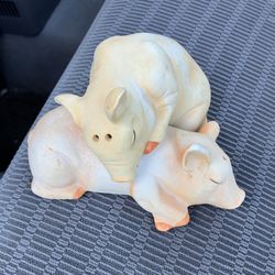 Nestling Sleeping Porcelain Pig  Shakers