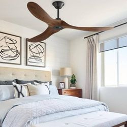 Clearance 60 in. Indoor/Outdoor 3-Solid Wood Blades Propeller Ceiling Fan with R
