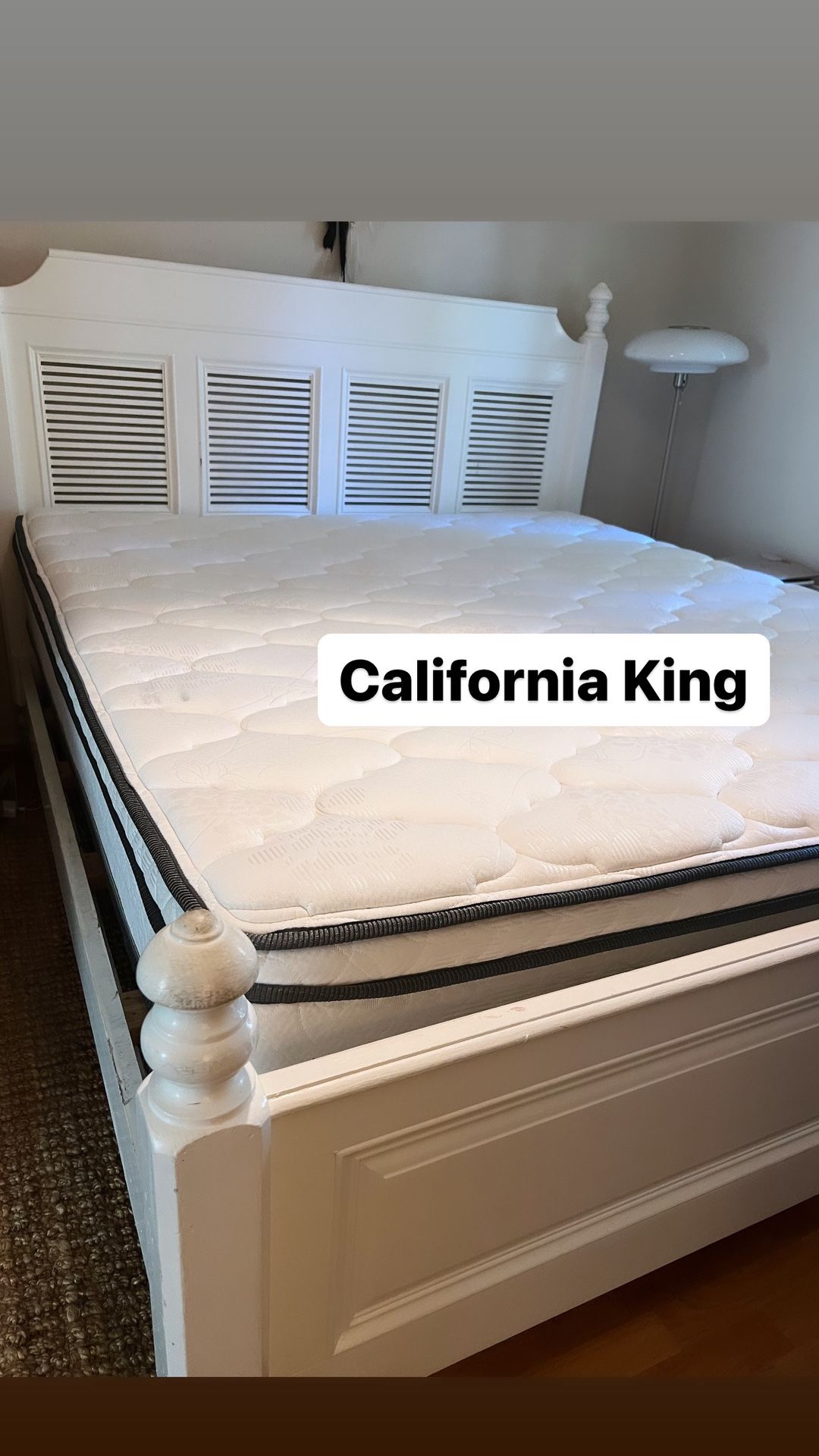 California King Bed—Mattress, Box Spring, Frame