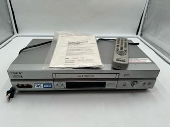 Sony SLV-N750 Hi-Fi Stereo VHS Video Cassette Recorder, With Remote, WORKING