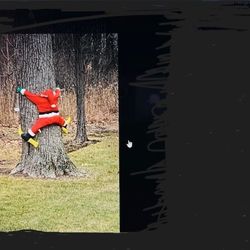 GEMMY Santa, Crashing On Skis Tree Christmas Yard Decoration Rare