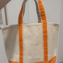 Canvas Tote Bag with Orange Details
