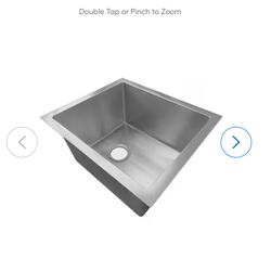 15-in x 17-in Stainless steel Single bowl Sink