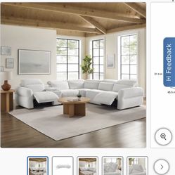 Monroe 6-piece Fabric Power Reclining Sectional with Power Headrests