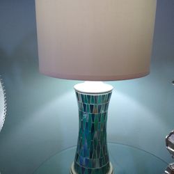 Mosaic Stained Glass Peacock Table Lamp 