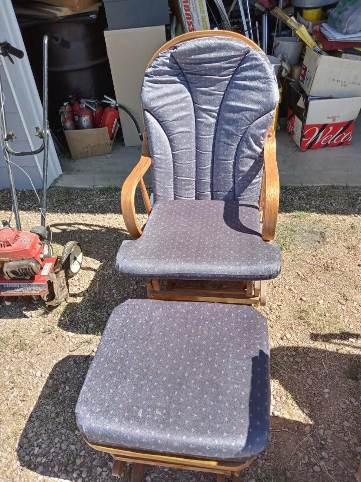 Glider Rocker Chair And Footstool