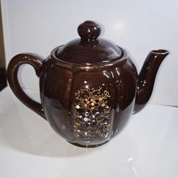 Vintage Brown Betty Redware Tea Pot