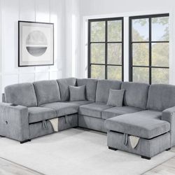 Corduroy Sectional Sleeper Sofa