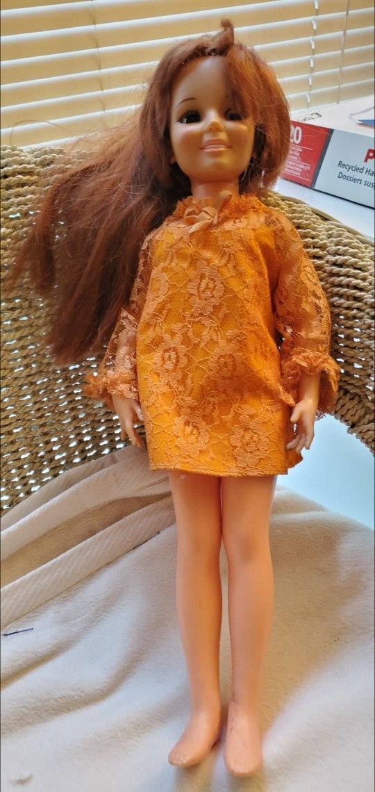 VINTAGE CHRISSY DOLL ORANGE DRESS 70'S