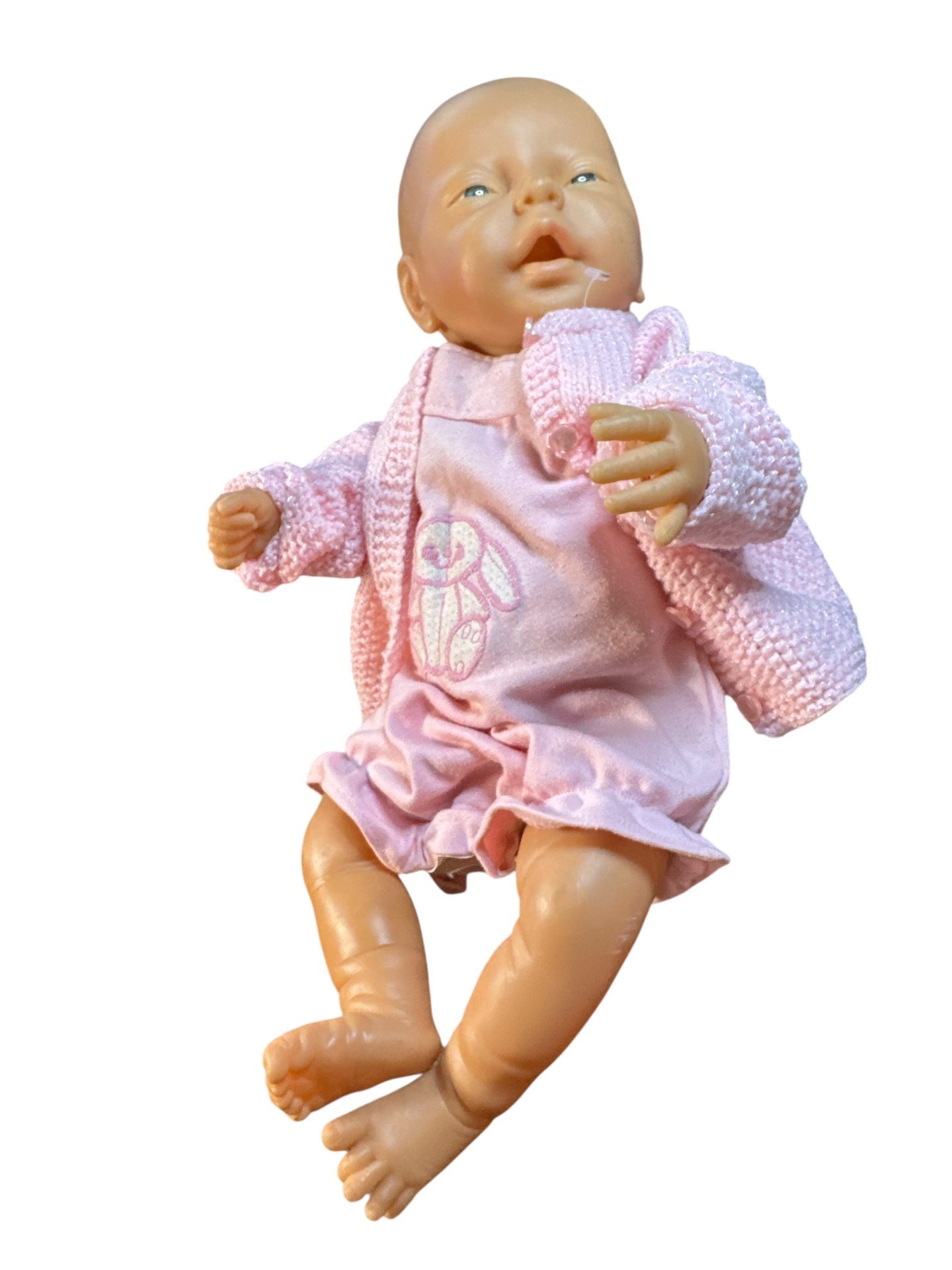 Vintage Anatomically Correct Baby Girl Newborn Doll 17” not in original box and clothes please look at photos for wear. T-250