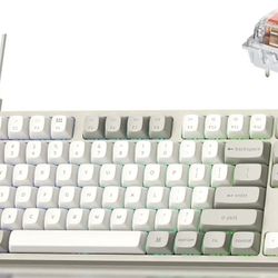 Keychron C1 Pro 8K QMK Custom Wired Mechanical Keyboard, Launcher Support with Hot-Swappable Silent Red Switch TKL Layout, PBT Keycaps Compatible for 