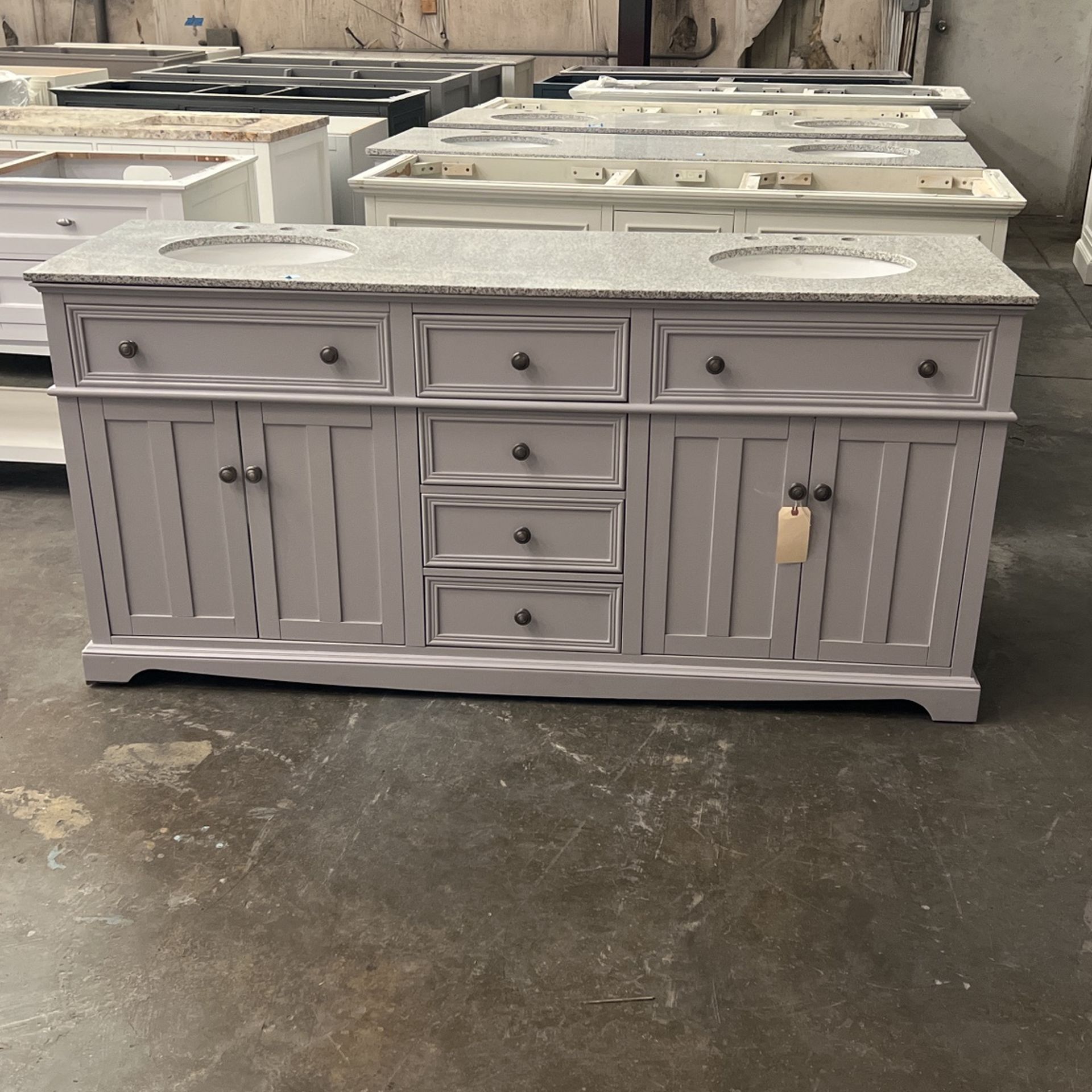 72 Inch Bathroom Vanity In Gray