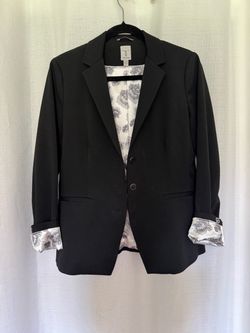 Tristan Black Blazer with Floral Lining