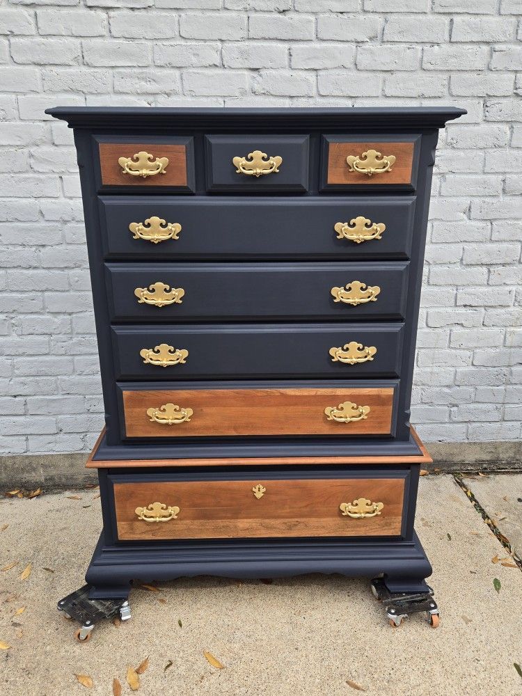 Dark Blue Solid Wood Dresser/STERLING HOUSE.