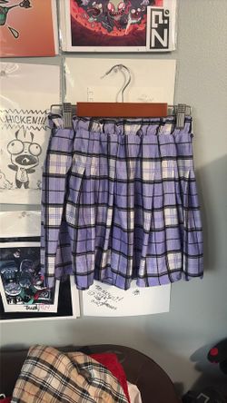 purple plaid size small skirt