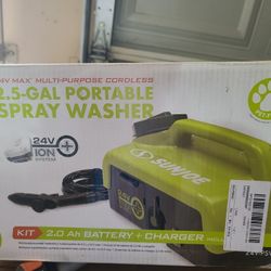 Sun Joe 24V-PSW25-CT 2.5-Gal Cordless Go-Anywhere Portable Sink/Shower Spray Washer