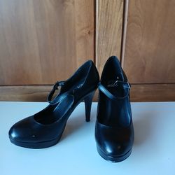 Mary Jane Black Platform Heels 
