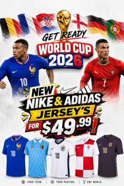 *NEW* International Soccer Jerseys - Adidas / Nike - Germany, England, Croatia, Portugal, Belgium, France - $50 EACH