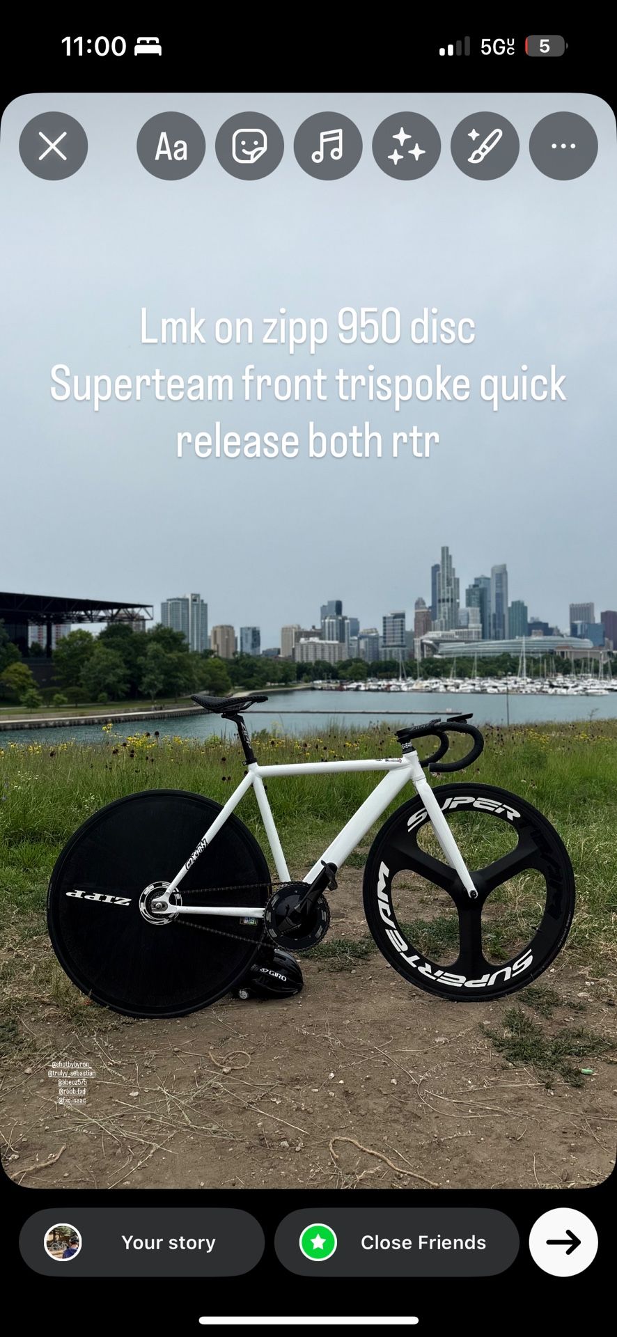 Zipp 950 Disk With Front Superteam Tri Spoke Quick Release