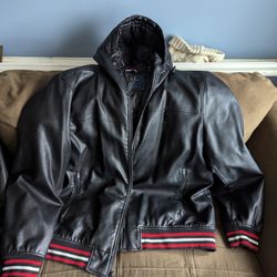 Tommy Hilfiger Faux Leather Bomber Jacket 