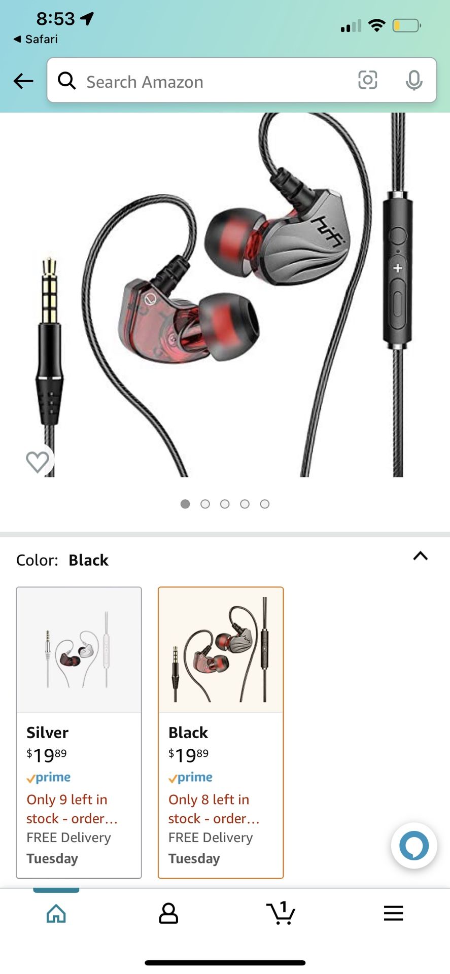 PELYN Sports Earbuds Headphones Wired with Microphone for Workout Exercise Gym, Heavy Bass High Definition, Fits All 3.5mm Interface, Black